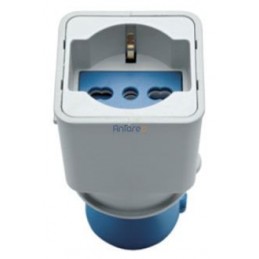 [REE7310220] Adattatore Spina Norme CEE Uscita 1 Presa Schuko - Grigia