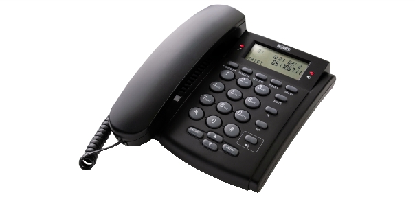 TELEFONO FISSO SAIET CON VIVAVOCE GRIGIO