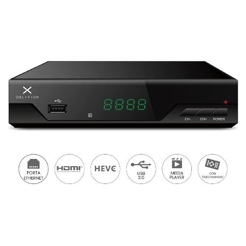 DECODER OBLIVION HD CON DVB-T2 INTEGRATO