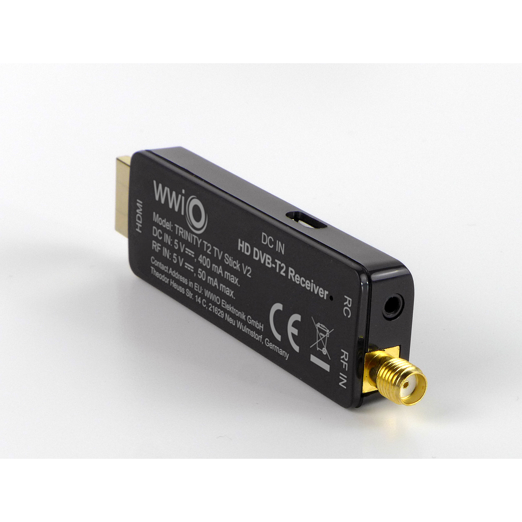 DECODER WWIO TRINITY T2 V2 STICK HDMI CON DVB-T2 INTEGRATO