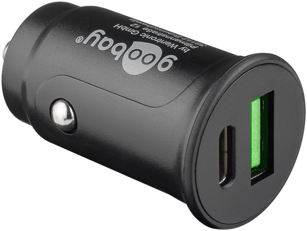 [59521] Caricabatterie rapido per auto USB-C™ PD (alimentazione) Dual-USB - Goobay