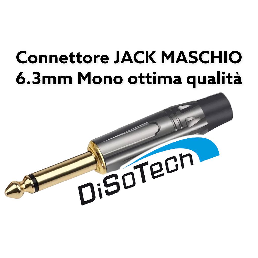 [DST-06014] Connettore Audio Spina Jack 6.3mm Maschio Nero Alta Qualità
