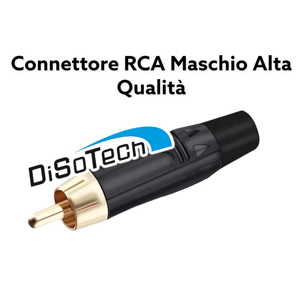 [NRZZ002B] Connettore Audio Spina RCA Maschio Nero Alta Qualtá