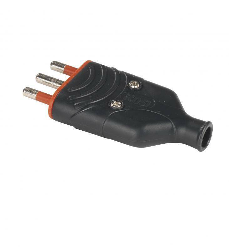 [RS78004] Spina Rosi in gomma 10A 2P+T antischiacciamento nera