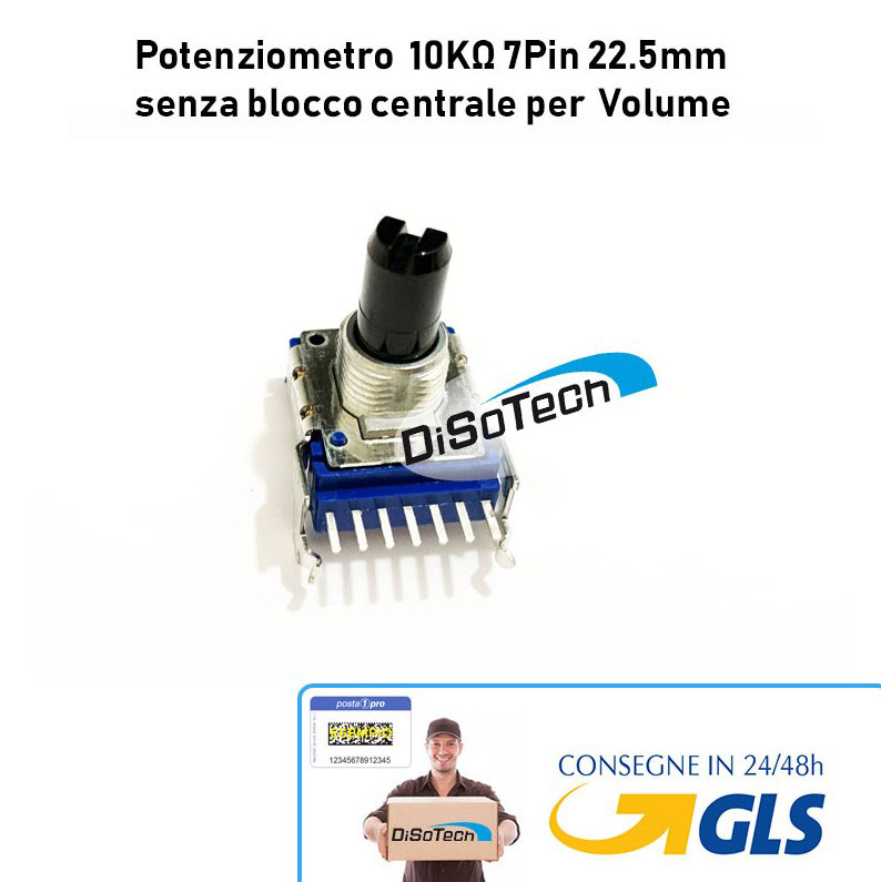 Potenziometro ALPS 10K 103A 7Pin 22.5mm senza blocco centrale Logaritmico