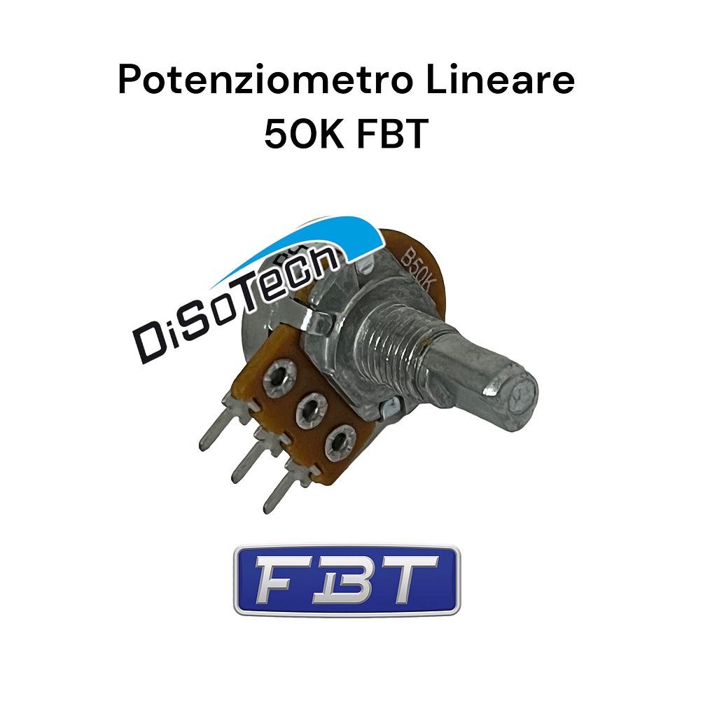 [DST-11289] Potenziometro B50K Lineare FBT Albero liscio 15mm per Alti Medi Bassi