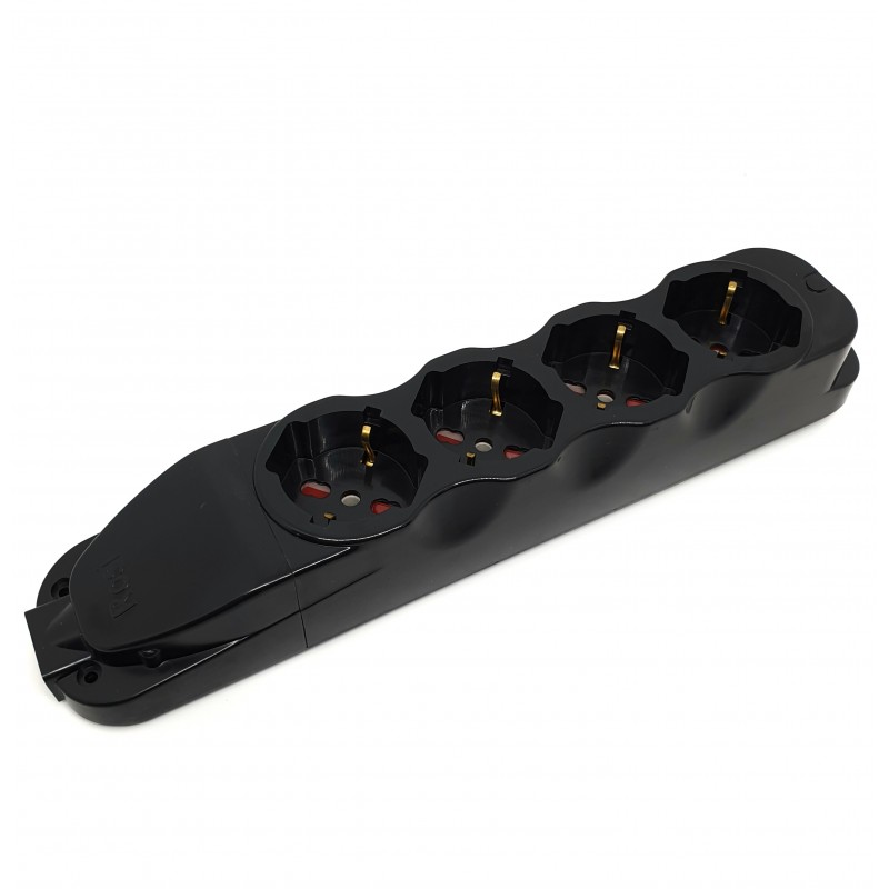 [RS92024] Multipresa P 4x Schuko Bivalente 3P - Nera