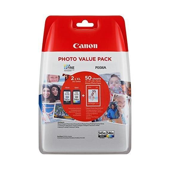 [8286B006AA] CARTUCCIA CANON PG-545XL NERO + 546XL COLORE
