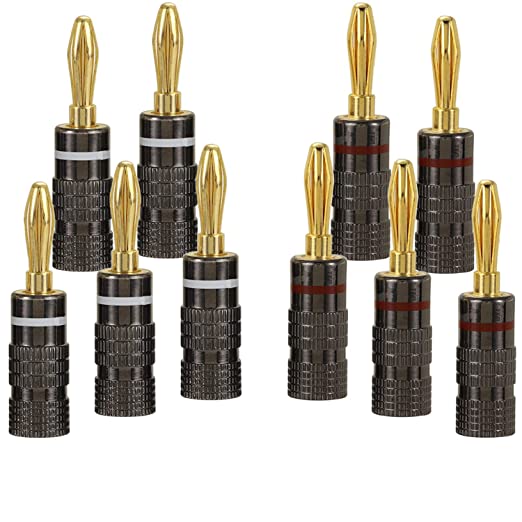 [DST-14343] Spina a banana da 4 mm - Connettore per altoparlanti audio placcato oro