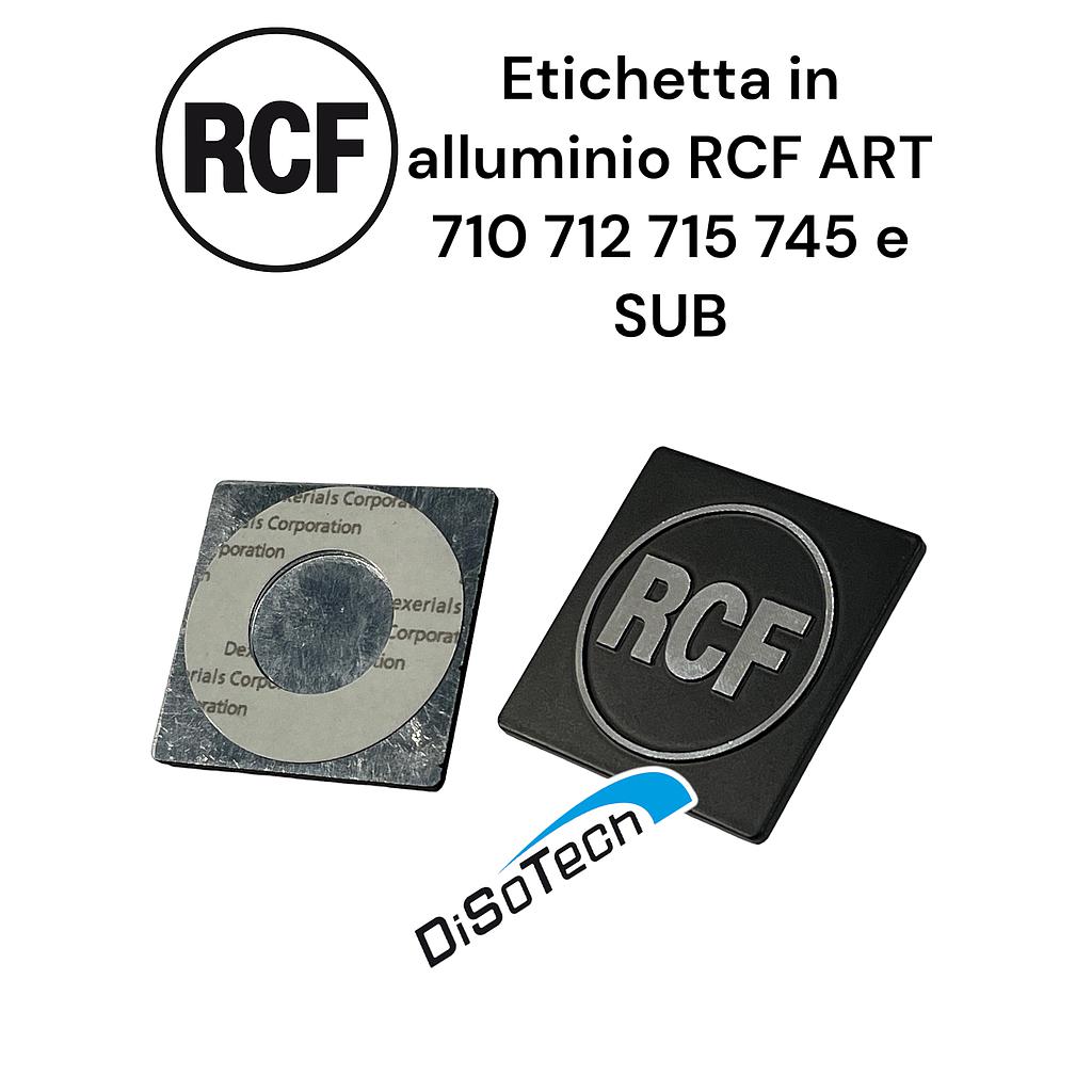 [33972285] Etichetta Marchio rete logo RCF Originale in alluminio quadrata