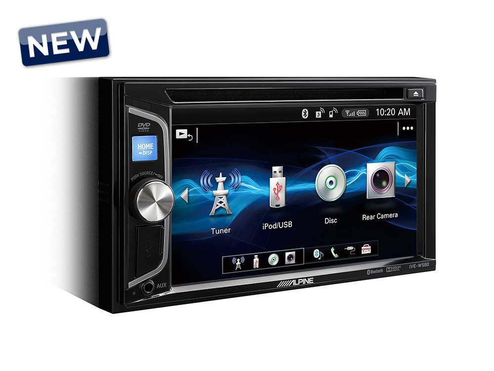 Alpine 2 Din con USB, Bluetooth, 2PreOut, compatibile con android e iOS