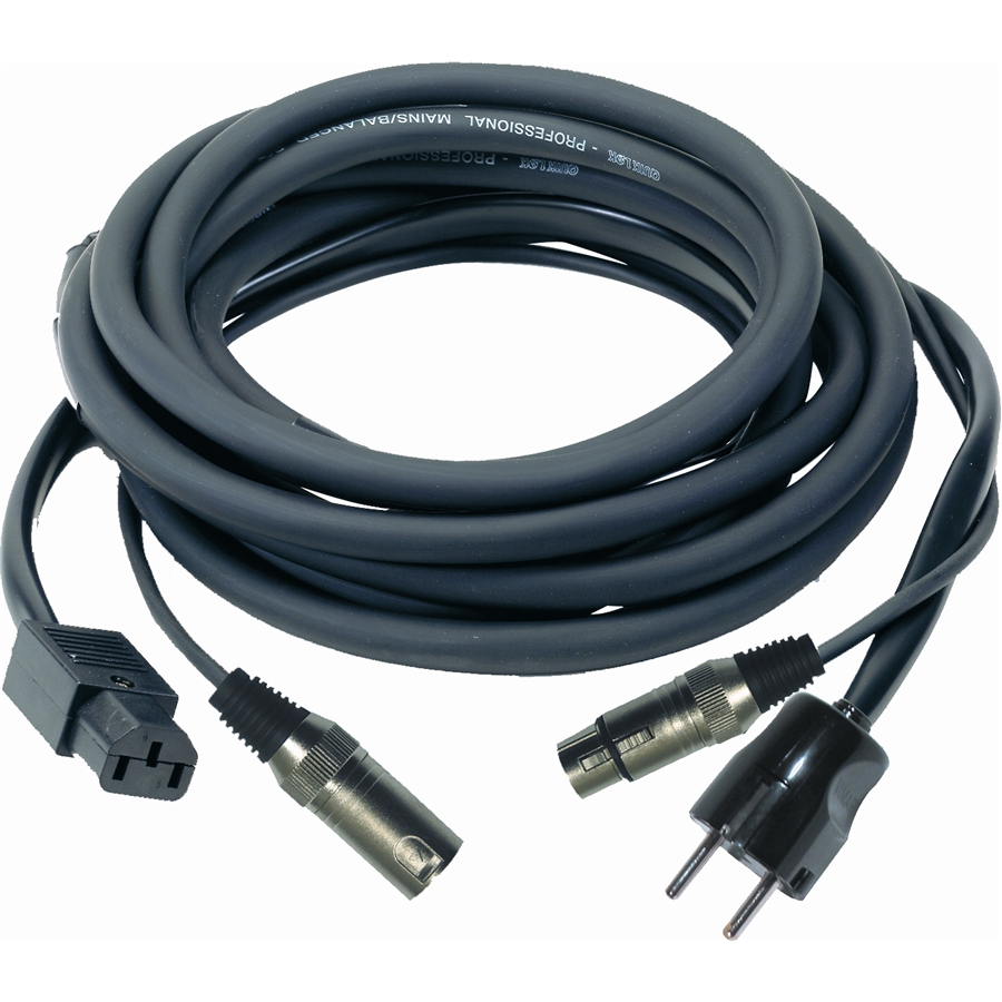 Cavo Phono XLR Rete 10mt Quiklok S/396-10 Cannon XRL / spina Schuko 16A