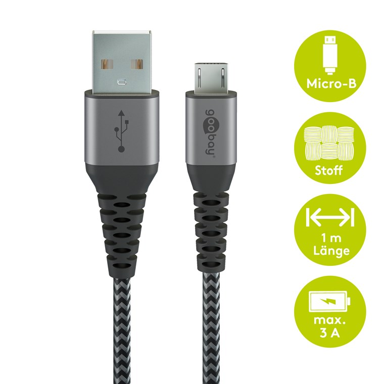 [49282] Cavo da Micro-USB a USB-A con Spinotti in Metallo - 1m