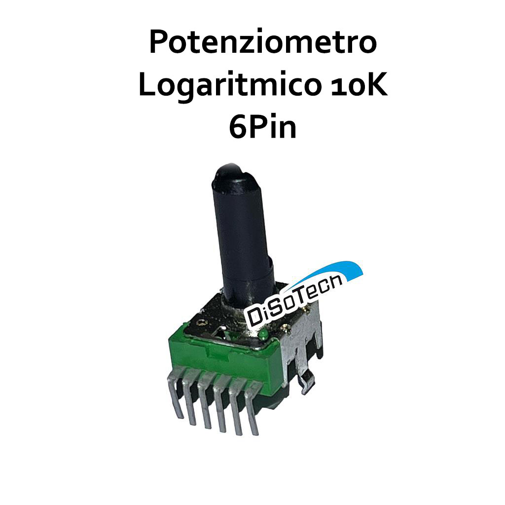 Potenziometro Logaritmico 10K log 6Pin albero 25mm
