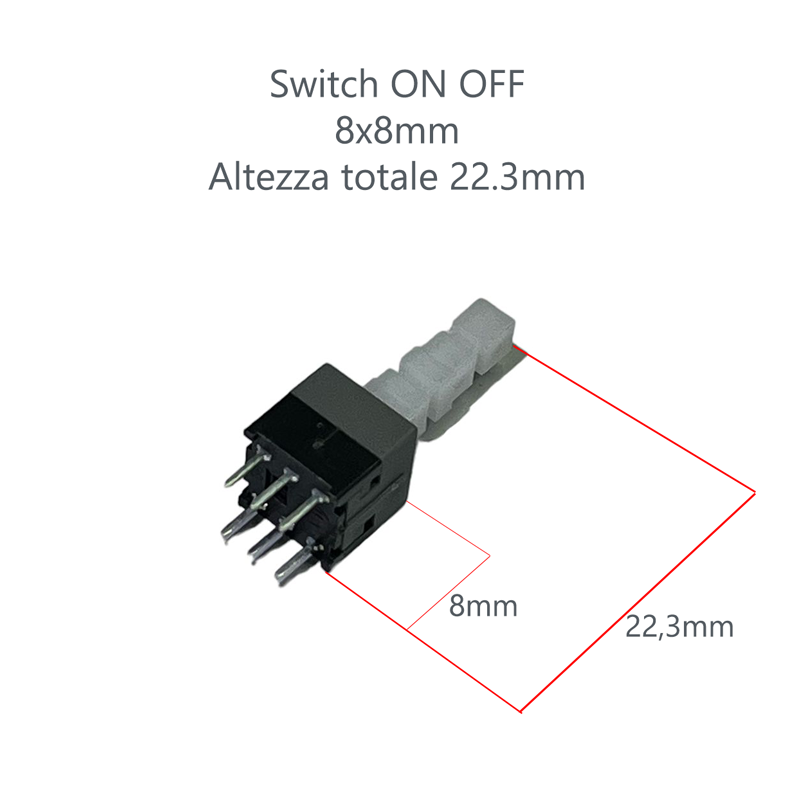 [DST-17316] Switch DPDT 6 Pin 8x8 altezza 22.3mm per mixer Soundcraft Yamaha Behringer Alto RCF