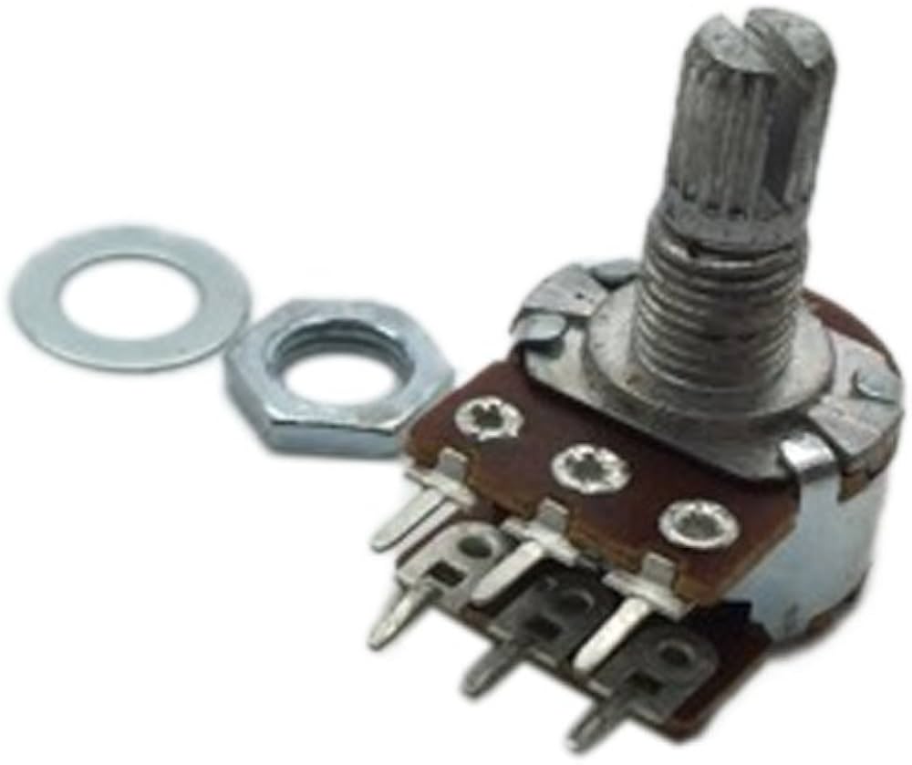 Potenziometro 10K Logaritmico Albero 20mm 6Pin 2Gang