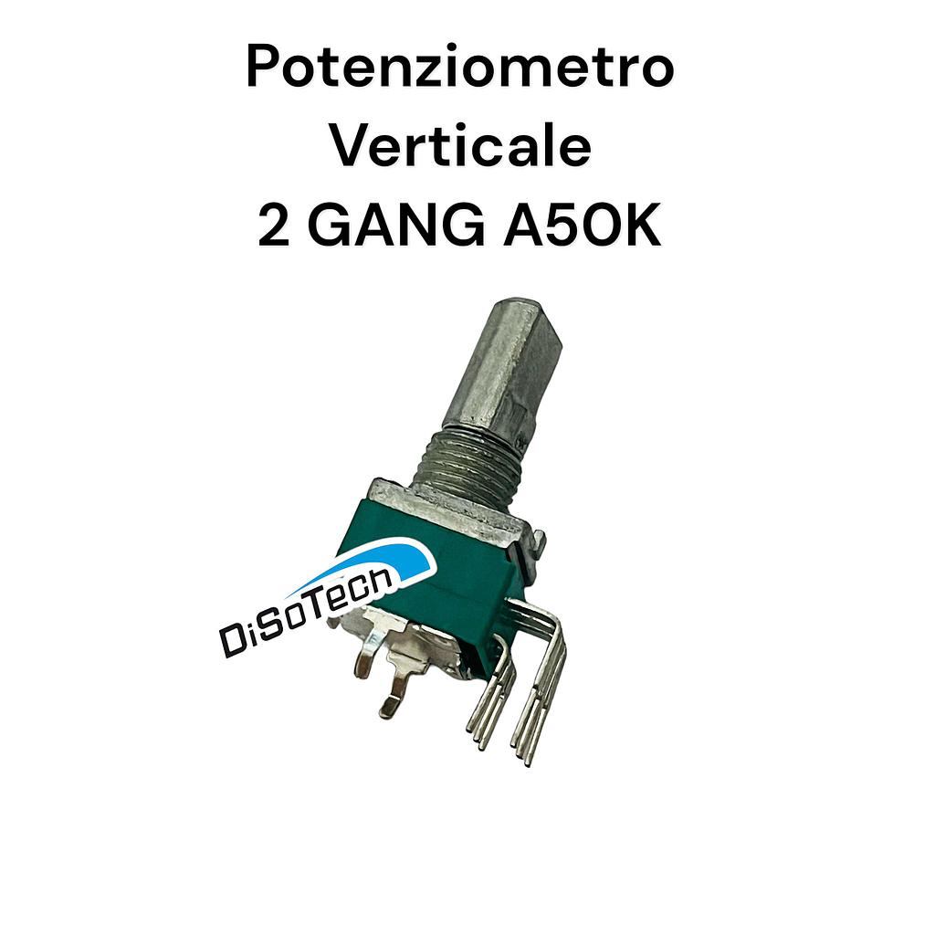 Potenziometro Verticale 2 GANG 50K Logaritmico Albero 15mm Denon Prime 2