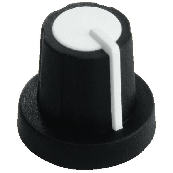 [KN-11/WS] Manopola Knob Rotante 11mm - Nera con riga bianca